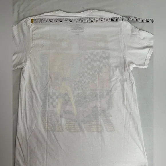BARBIE Adult T Shirt Racing Phenomenal Short Sleeve White Beautiful NEW Size L - Picture 3 of 4